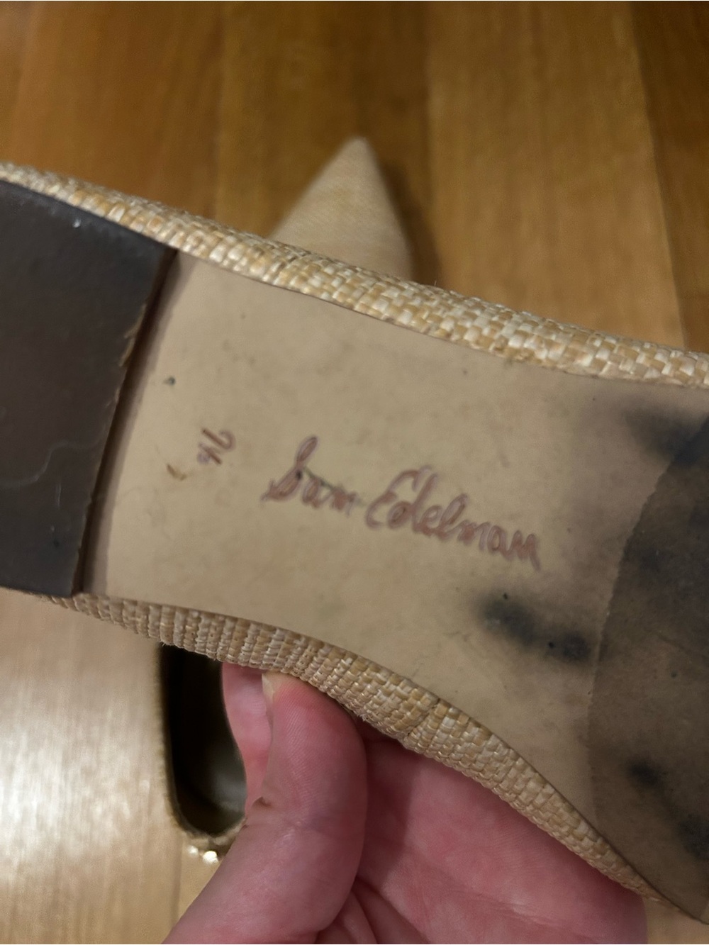 Pointed-Toe Natural Woven Ballet Flats - Sam Edelman - Picture 4 of 5